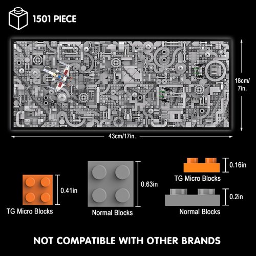 TG BLOCKS Star Trench 3D Wars Run Wall Art Craft Kit, Micro Brick Framed, Creative Activity Hobbies for Teens and Adults, DIY Home, Office Decor, Suitable for Kids 8+