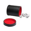 Leatherette Dice Cup with Lid, Includs 16mm Regular Dices, Red Felt Lining Dice Shaker Quiet for Playing Yahtzee/Farkle/Liars Dice/Board Game