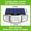 intelamp Solar Outdoor Lights,6000mAh Motion Sensor with Dual Sensors,Waterproof Flood Lights 270°Wide Angle for Outside with 3 Modes