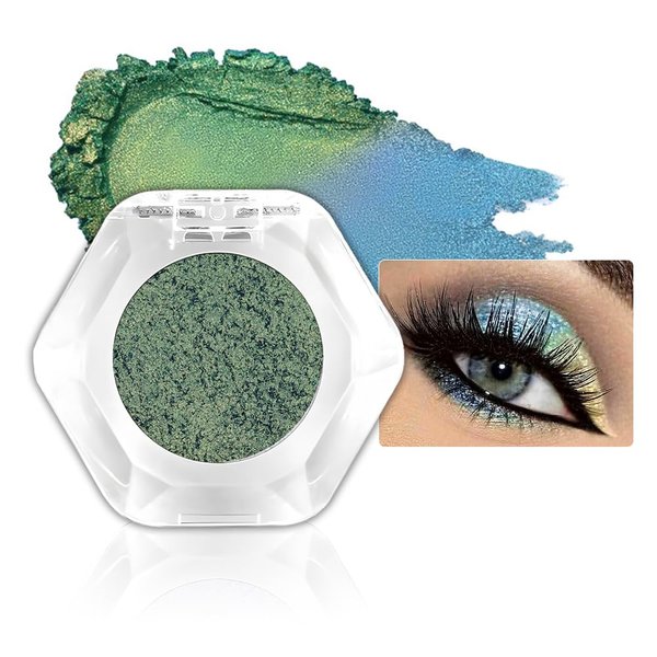Holographic Glitter Multichrome Eyeshadows Makeup, Sparkly eyeshadow, Metallic Chameleon Eyeshadow, Multi-Dimensional Eye Looks, Festive Face and body Painting (05)