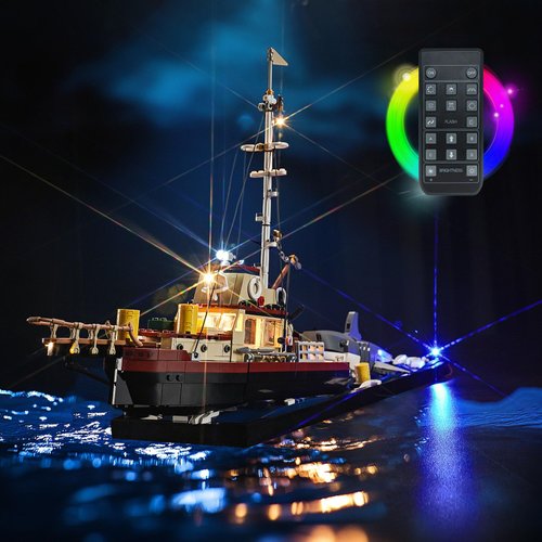 BRICKSHINING LED Lighting Compatible with Lego Jaws 21350, Light Kit Compatible with Lego 21350, Giving Light to Model, NOT Included The Model Set(Version with RC)