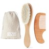 MYZI Baby Hair Brush Set – Soft Baby Brush Set for Newborns, Baby Comb and Brush Set Girl and Boy, Toddler Hair Brush and Toddler Comb - Baby Gift Set