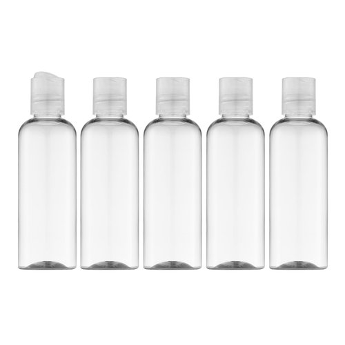 owlyee 3.4 oz Travel Bottles for Toiletries, Empty Travel Size Containers Tsa Approved, 5PCS Small Plastic Shampoo Bottles with Labels (100ml, All Clear)
