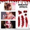 Vampire Fake Blood and Tattoo Set, Halloween Tattoo Stickers Wound Tattoo Stickers, Dark Red Realistic Washable Special Effects SFX Makeup, Halloween Costume, Zombie, Vampire and Monster Makeup