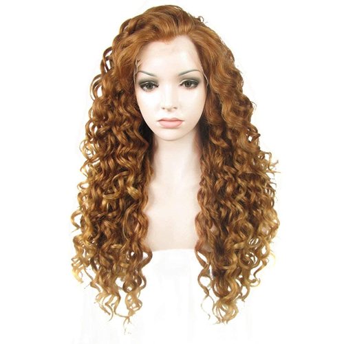 Ebingoo Brown Blonde Lace Front Wig for Women +Wig Cap Honey Blonde Wig Lace Front Blonde Curly W...