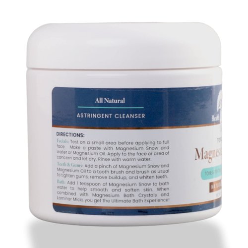 Heath and Wisdom Magnesium Snow Powder 75g | Tone Skin and Gums | Pure Magnesium Carbonate Mineral Powder | Topical Applications | Tighten Skin | Feel Young and Rejuvenated