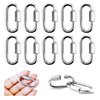 YETOOME 10 Pack 304 Stainless Steel M3.5 Chain Link, 1/8 Inch D Shape Locking Quick Chain Repair Links Pets Keychain for Outdoor Traveling Equipment