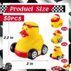 Shappy 24 Pieces Race Car Driver Rubber Duckies 2 Inch Mini Rubber Ducks for Baby Shower Birthday Party Decorations Gift Classroom, 3 Designs