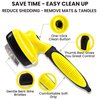 ShedTitan Slicker Dog Brush for Goldendoodles, Poodles & Dematting Pet Comb Value Kit - Easy Self Cleaning Slicker Brush for Grooming Dogs, Golden Doodle, Poodle, Cats - Detangle Comb Removes Matts
