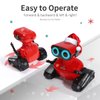 GILOBABY Robot Toys, Remote Control Robot Toy, RC Robots for Kids with LED Eyes, Flexible Head & Arms, Dance Moves and Music, Birthday Gifts for Girls Ages 3+ Years (Red)