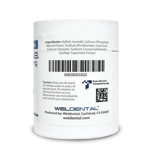 Weldental Chewtab Gentle Whitening Toothpaste Tablets 180 Count Refill (Peppermint)