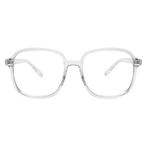 SOJOS Square Blue Light Blocking Glasses Oversized for Women TR90 Frame Filter SJ5081 with Crystal Frame/Anti-Blue Light Lens