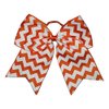 NEW "CHEVRON Orange" Cheer Bow Pony Tail 7 Inch Girls Hair Bows Cheerleading Practice Football Games School Uniform Dance Hairbow Halloween Grosgrain Ribbon