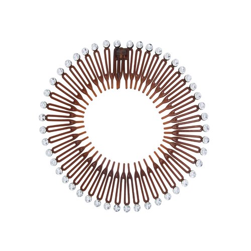 Suoirblss 10PCS Stretch Flexible Hair Combs Headband Tooth Headband Hoop Fashion Stretchy Circle Flexible Comb Teeth Headband Hair Clips Women's Lady (Brown)