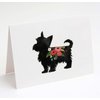 Breed Collection | Yorkie Yorkshire Terrier or Silky Terrier |100 Breeds| Dog Breed Silhouette Boho Floral Greeting Cards and Envelopes | Pack of 8 | A2 Size Blank Note Cards
