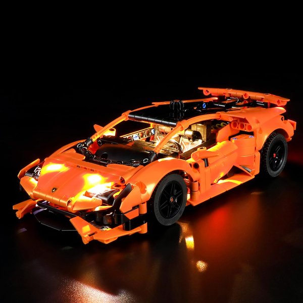 BRIKSMAX Led Lighting Kit for Lego-42196 Lamborghini Huracán Tecnica Orange - Compatible with Lego Technic Building Set- Not Include Lego Set