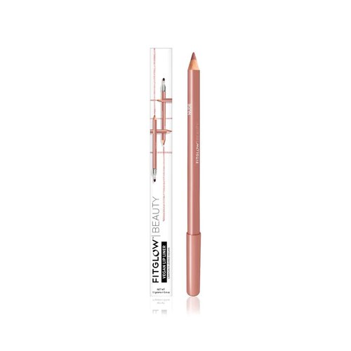 FITGLOW Beauty - Natural Lip Liner Pencil With Blending Brush | Vegan, Woman-Owned Clean Beauty (Nude)