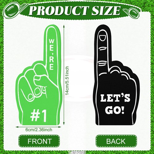 Sinmoe 48 Pieces Sport Party Favors Sports Fan Foam Finger Mini Foam Finger #1 Basketball Baseball Football Soccer Team Cheerleader Gifts for Sporting Events Games Birthday Party Supplies (Multicolor)