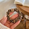 Xiwstar 4Pcs Elastic Rhinestone Beads Scrunchies Hair Ties Silk Satin Leopard Print Hair Elastics Bands Ponytail Holder Hair Accessories