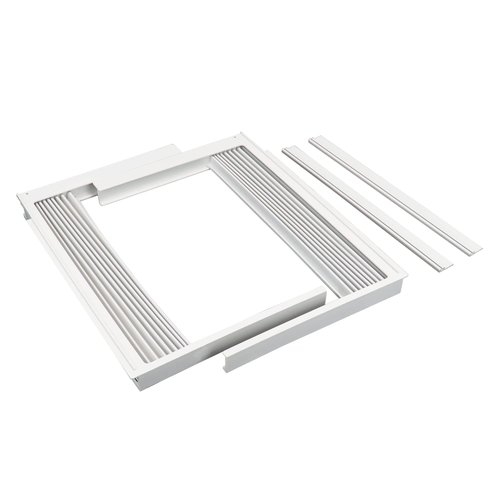 Forestchill Window Air Conditioner Side Panel with frame, Room AC Accordion Filler Curtain Kit Replacement, Include Window AC Side Panels & Frames (White, Fit 15,000 BTU Units)