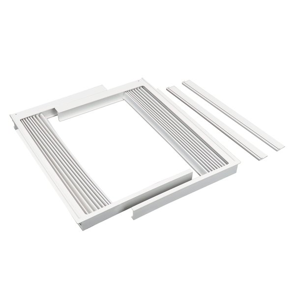 Forestchill Window Air Conditioner Side Panel with frame, Room AC Accordion Filler Curtain Kit Replacement, Include Window AC Side Panels & Frames (White, Fit 15,000 BTU Units)