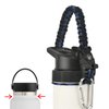 Miracredo Paracord Handle for New Hydro Flask 2.0 Wide Mouth Water Bottle with Rubber Ring and Carabiner, Easy Carry Strap Holder for Hydro Flask Water Bottle, Fit 32 oz to 40oz Hydroflask