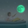 Glow in The Dark Moon Wall Decals 30cm Luminous Art Sticker at Night, Removable Adhesive Wall Decal for Kids Boy and Girl Bedroom