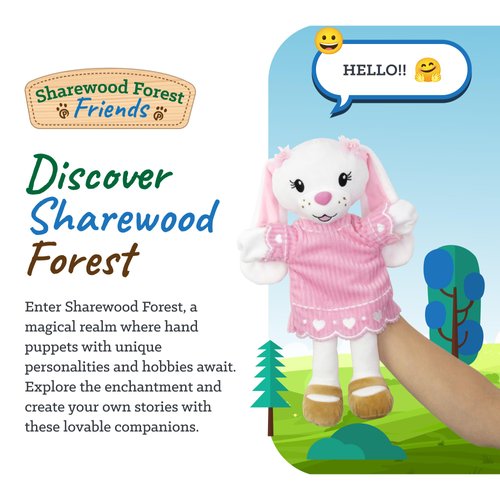 Sharewood Forest Friends, Brie The Bunny Hand Puppet, Kids Puppets, Toddlers, Kids, Puppet Theatre, Kids Toys, Animal Puppets, School, Daycare, Teachers