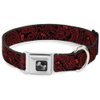 Buckle-Down Seatbelt Buckle Dog Collar - Bandana/Skulls Black/Red - 1" Wide - Fits 11-17" Neck - Medium
