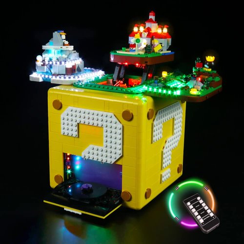 LMTIC Remote Control Led Lighting Kit for Lego 64 Question Mark Block 71395 Light Kit for Lego 71395 Light Set Compatible with Lego 71395 (NOT Included The Lego Sets)