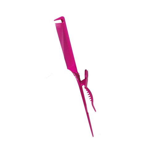 Passion Pink - Multipurpose Rat Tail Comb, Parting Apex & Alligator Clip Tool Perfect for Hair Styling, Sectioning, Braiding, Combing, Coloring & Cutting - Durable, Heat Resistant