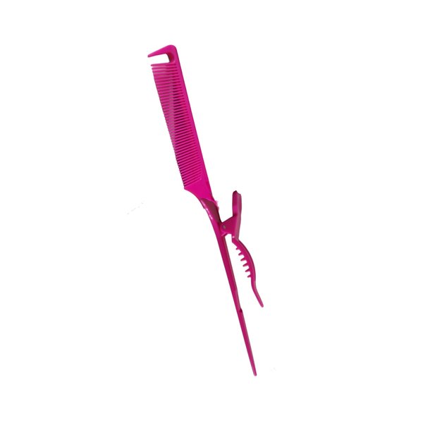 Passion Pink - Multipurpose Rat Tail Comb, Parting Apex & Alligator Clip Tool Perfect for Hair Styling, Sectioning, Braiding, Combing, Coloring & Cutting - Durable, Heat Resistant