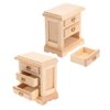 ibasenice 2 Dollhouse Nightstands - Miniature Furniture for Bedroom Decor, Wooden Bedside Tables and Cabinets for 1:16 Scale Dollhouses, Suitable for Ages 16+