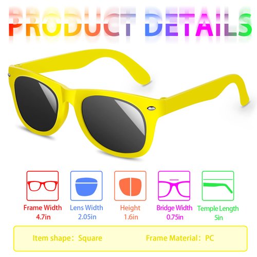 INNOCHEER Party Sunglasses for Kids 24 Pack with UV400 Protection Eyewear Neon Sunglasses for Boys, Girls - Great Gift for Party Favors, Birthday Party and Outdoor Activity