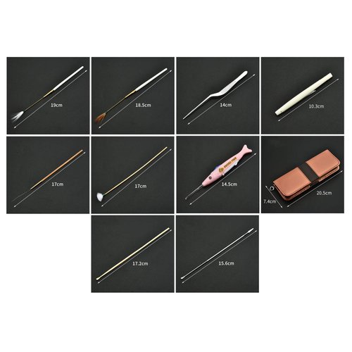 Hovico 10Pcs Ear Digging Spoon Ear Digging Goose Feather Stick Set Ear Pick,Ear Curette Earwax Remover Kit,with Small Cleaning Brush and Storage Box