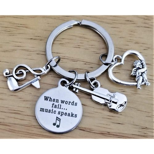 Kit's Kiss Violin Keychain Music Gift Fiddle String Instrument Orchestra Pizzicato Music Note Musical Instrument Music Student Music School Music Lover Music Teacher Gift