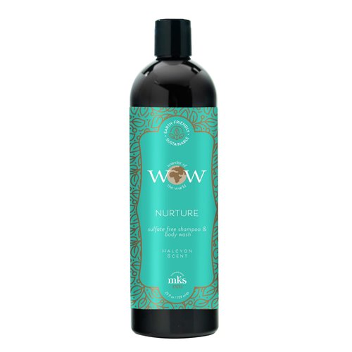 MKS eco WOW Nurture Sulfate-Free Shampoo & Body Wash, Halcyon Scent - 25 fl oz - Free From Silicones, Sulfate Cleansers, Parabens, Gluten, Mineral Oil & Petrolatum - Vegan, Cruelty Free