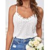 HOTOUCH White Camisoles for Women Spaghetti Strap Tank Top V Neck Cami Womens Sleeveless Blouses White M