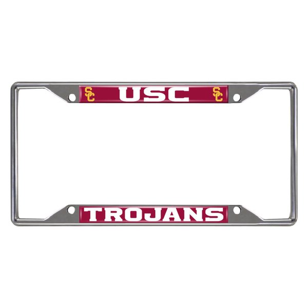 FANMATS 14802 Southern California Trojans Chrome Metal License Plate Frame, Team Colors, 6.25in x 12.25in