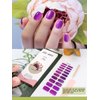 Kalolary Purple Gel Nail Wrap Strips, Purple Mirror Full Nail Wrap Gel Nail Art Polish Sticker Long-Lasting Gel Nail Wrap with Nail File and Stick（UV/LED Lamp Required）