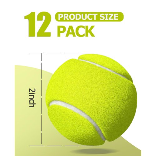 Small Tennis Balls for Dogs, 12 Pack Easy Catching Pet Dog Balls for Exercise & Training, Dog Tennis Balls 2.0inch