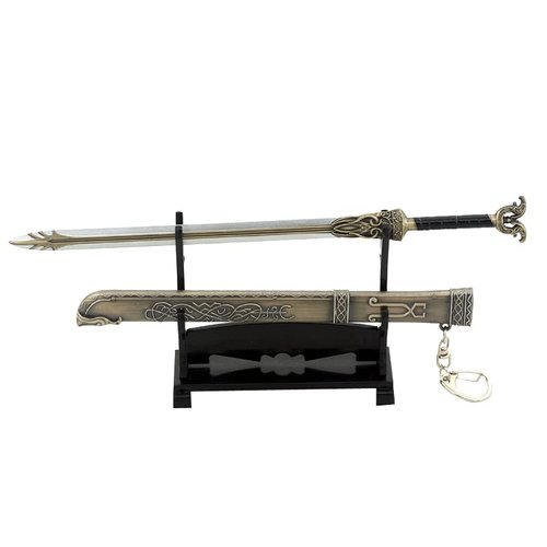 Superbuybox God of War Ragnarök Freya's Sword Thrungva Action Figures Game Toys Collection Keychain Gift Desk Decoration Backpack Pendant Gift