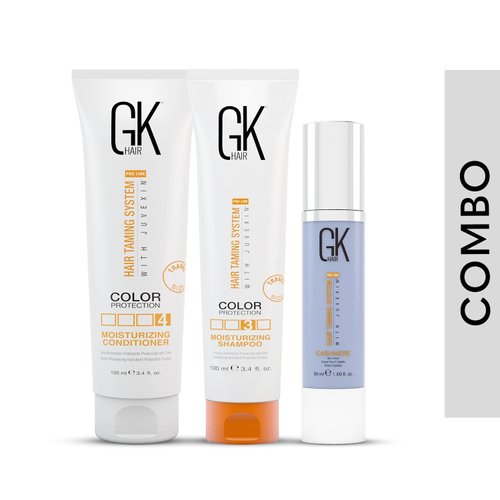 GK Hair Moisturizing Shampoo and Conditioner Set (100ml) with Cashmere Treatment (50ml) for Hydrated, Frizz-Free, Smooth, and Healthy Hair