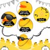 Jerify 48 Pcs Bulk Sunglasses Rubber Duck with Sunglasses, Gold Chain Rubber Duck Baby Shower Floating Bathtub Toys Birthday Party Favors Carnival Gifts Decorative Gifts