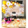 Avezano Groovy Birthday Backdrop Banner Retro Hippie Boho Girl Birthday Party Decorations Daisy Groovy Bday Photography Background Wall Decor (70.8x43.3 inch)