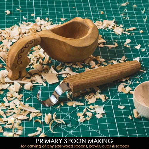 BeaverCraft Hook Knife Wood Carving SK1S Spoon Carving Knife with Leather Sheath - Wood Carving Hook Knife - Spoon Bowl Carving Tools - Wood Carving Tools for Beginner and Profi Whittling Knives Tools