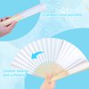 JOHOUSE White Paper Fans, 28PCS Handheld Folding Fans Foldable Bamboo Fans Japanese Chinese Style for Wedding DIY Crafting Wall Decoration Party Favors