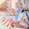 600PCS Half Cover Coffin Nail Tips - Acrylic Nail Tips, krofaue 12 Size Clear Nail Tips, Half Cover Acrylic False Nail Tips With Box for Nail Tips Art Salons and Home DIY (Clear)