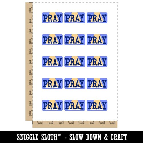Pray Fun Text Temporary Tattoo Water Resistant Fake Body Art Set Collection - 15 2" Tattoos (1 Sheet)