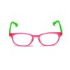 V.W.E. Fun Neon Color Spherical Frame Readers Reading Glasses - Matte Translucent Rubberized Finish (Pink/Green, 2.00)